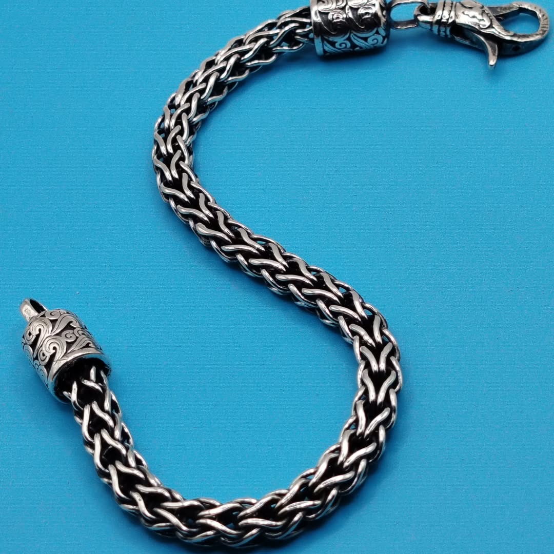 Bali Woven Bracelet 5 mm 925 Sterling Silver - Image 2