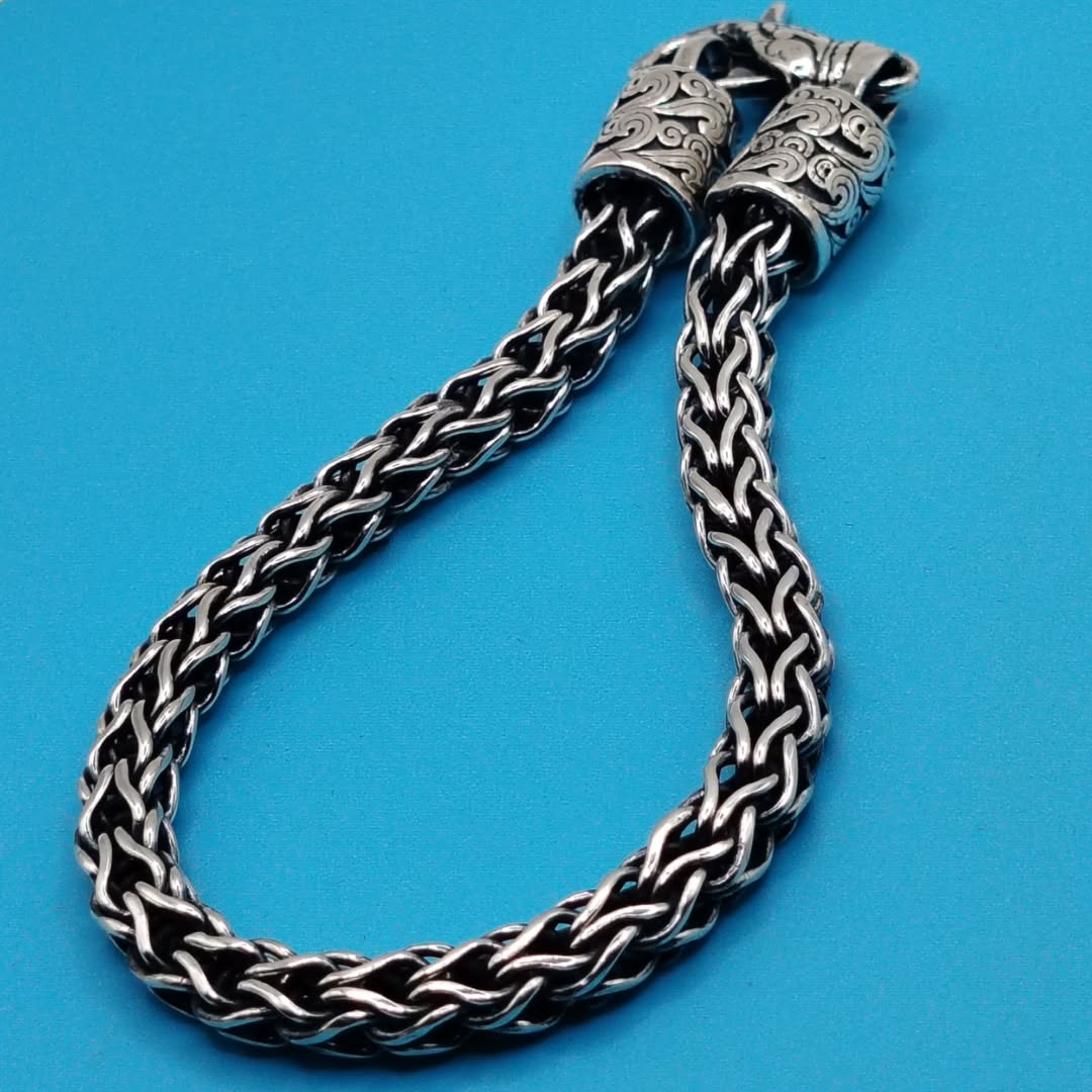 Bali Woven Bracelet 5 mm 925 Sterling Silver - Image 3